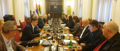 18 February 2019 The members of the Committee on the Judiciary, Public Administration and Local Self-Government with the Head of the Council of Europe Human Rights Directorate Christophe Poirel